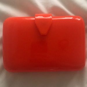 ASOS Perspex Neon Orange Plastic Box Clutch